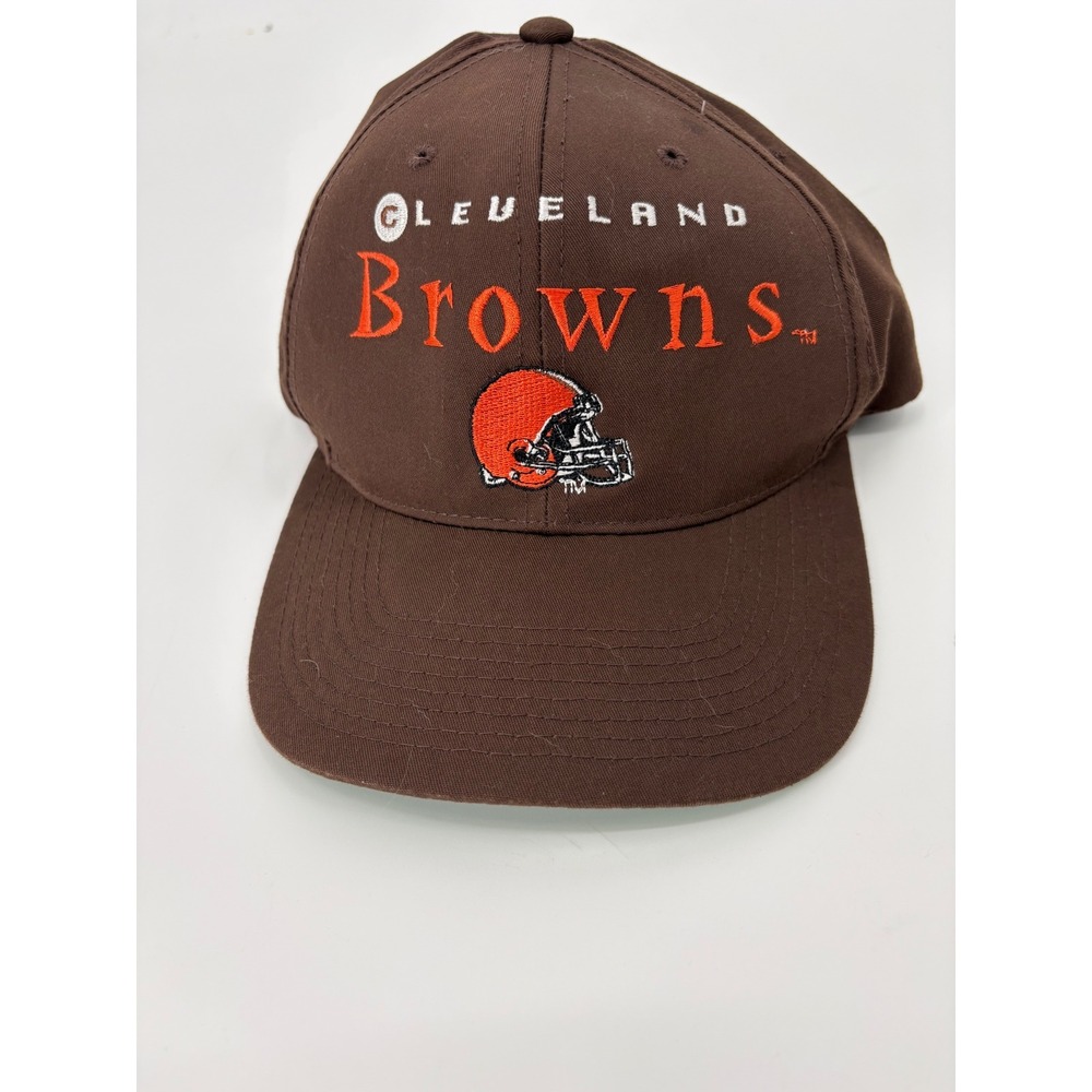 Vintage Cleveland Browns Snapback Hat Drew Pearson Brown NFL Cap Green Underbrim - Picture 2 of 4